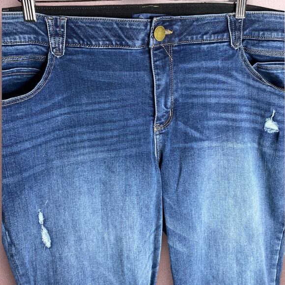 Democracy High Rise "Ab"solution Distressed Denim Plus Skinny Jeans size 22W - Picture 3 of 6